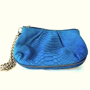 Henri Bendel, Turquoise, silver, expandable, handbag, wristlet